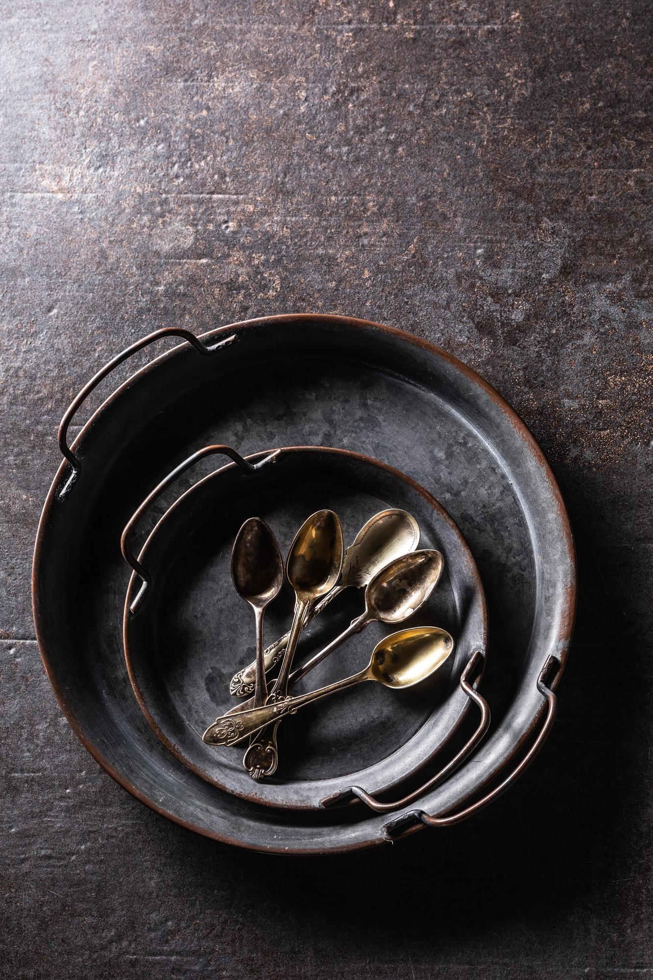 Flatlay of plated tasting menu